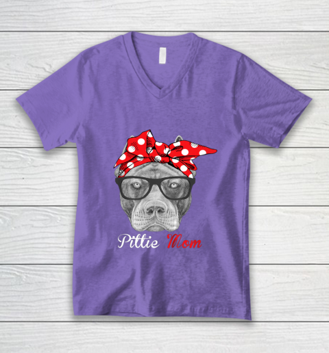 Dog Mom Shirt Pittie Mom Shirt for Pitbull Dog Lovers Mothers Day V-Neck T-Shirt 8