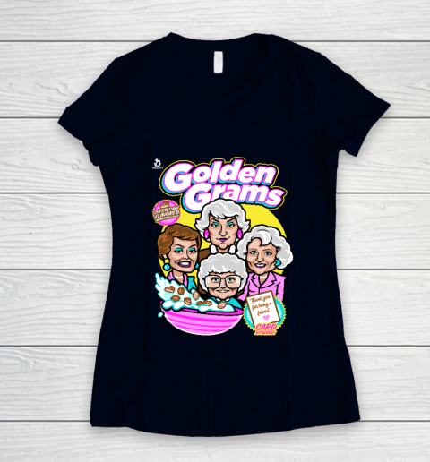 Golden Girls Tshirt Golden Grams Cereal Women's V-Neck T-Shirt 2