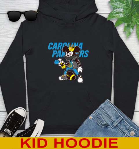 Carolina Panthers NFL Football Mickey Peace Sign Sports Youth Hoodie 2