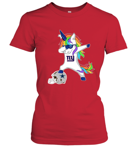Football Dabbing Unicorn Steps On Helmet New York Giants Women's T-Shirt