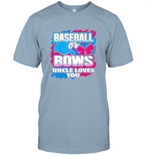 qtlr baseball or bows uncle loves you gender reveal pink or blue jersey t shirt 60 front light blue