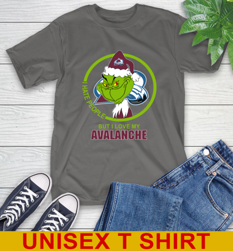 Colorado Avalanche NHL Christmas Grinch I Hate People But I Love My Favorite Hockey Team T-Shirt 8