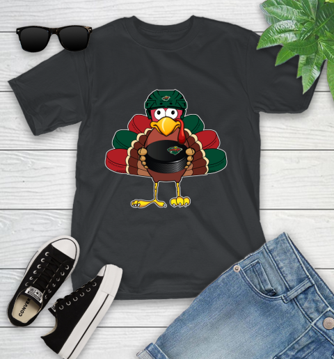 Minnesota Wild Turkey Thanksgiving Day Youth T-Shirt 2