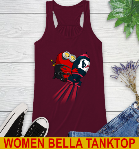 NFL Football Houston Texans Deadpool Minion Marvel Shirt Racerback Tank 2