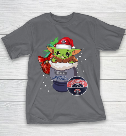 Washington Wizards Christmas Baby Yoda Star Wars Funny Happy NBA Youth T-Shirt 7