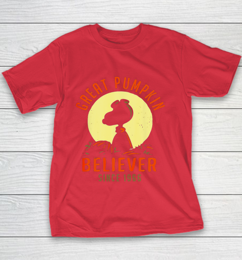 Peanuts Great Pumpkin believer since 1966 Halloween Youth T-Shirt 7