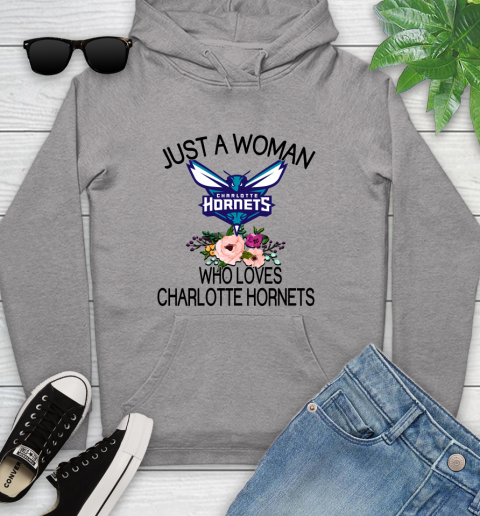 NBA Just A Woman Who Loves Charlotte Hornets Basketball Sports Youth Hoodie 4