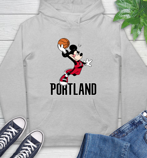 NBA Basketball Portland Trail Blazers Cheerful Mickey Mouse Shirt Hoodie 6