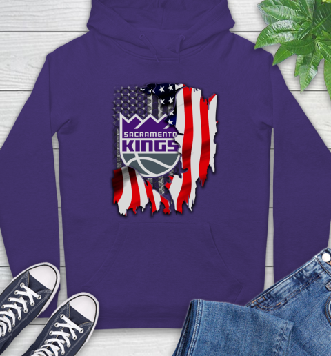 Sacramento Kings NBA Basketball American Flag Hoodie 5