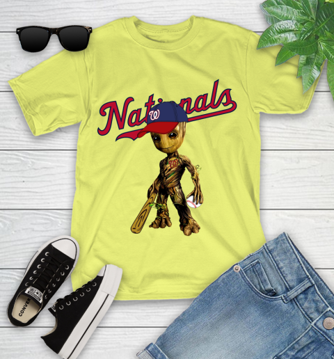 MLB Washington Nationals Groot Guardians Of The Galaxy Baseball Youth T-Shirt 8