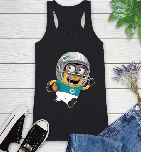 NFL Miami Dolphins Minions Disney Football Sports Racerback Tank 2