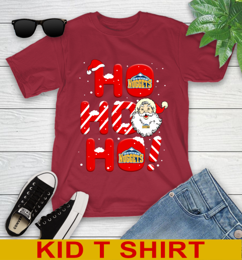Denver Nuggets NBA Basketball Ho Ho Ho Santa Claus Merry Christmas Shirt Youth T-Shirt 12