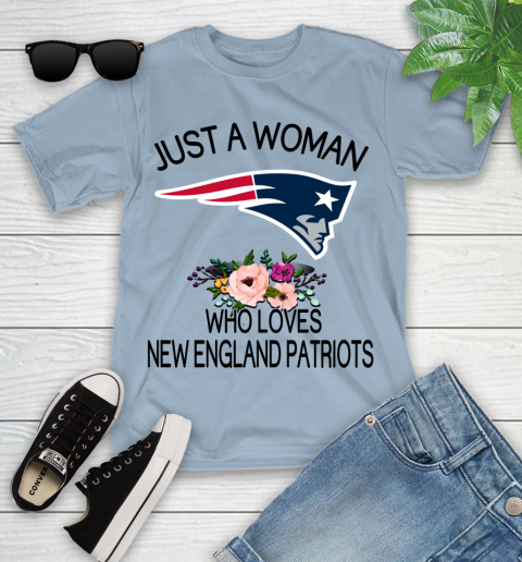 NFL Just A Woman Who Loves New England Patriots Football Sports Youth T-Shirt 6