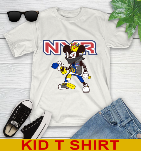 New York Rangers NHL Hockey Mickey Peace Sign Sports Youth T-Shirt
