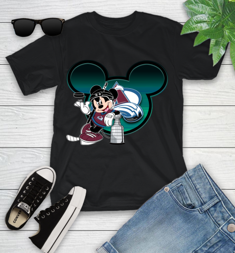 NHL Colorado Avalanche Stanley Cup Mickey Mouse Disney Hockey T Shirt Youth T-Shirt 2