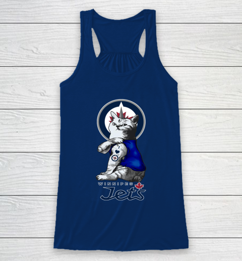 NHL My Cat Loves Winnipeg Jets Hockey Racerback Tank 6