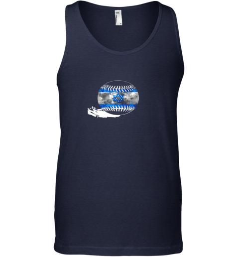 vlyn vintage baseball israel flag shirt israelis pride unisex tank 17 front navy
