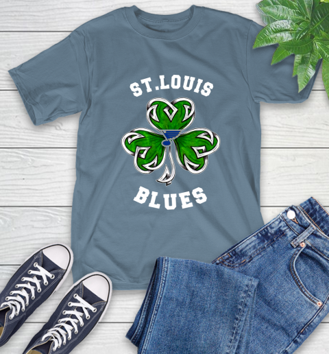 NHL St.Louis Blues Three Leaf Clover St Patrick's Day Hockey Sports T-Shirt 8