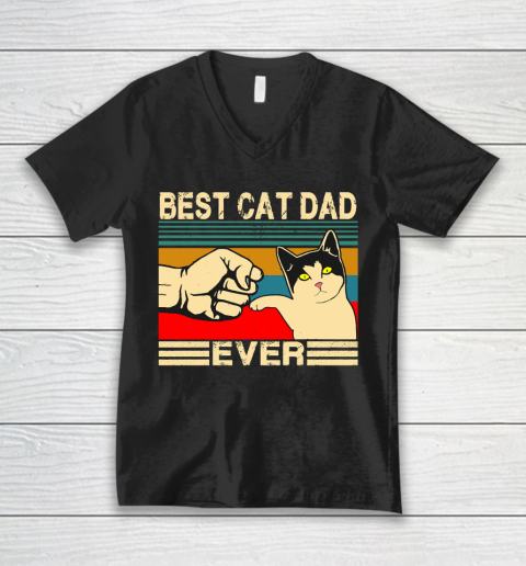 Father's Day Funny Gift Ideas Apparel  Best Cat Dad Ever Funny Cat Daddy Father Day Gift T Shirt V-Neck T-Shirt