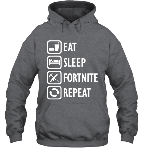 2hmt eat sleep fortnite repeat for gamer fortnite battle royale shirts hoodie 23 front dark heather