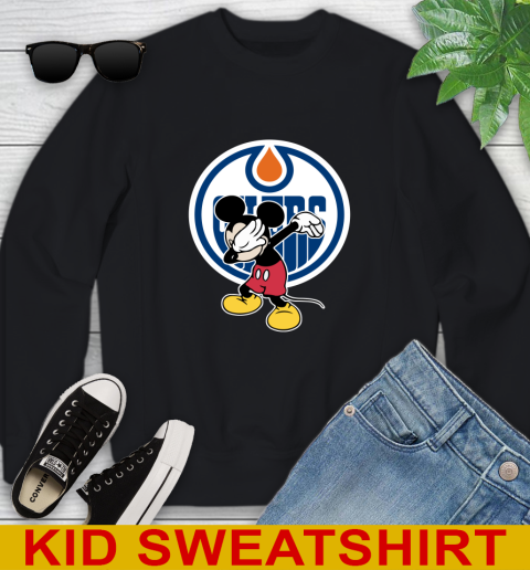 Edmonton Oilers NHL Hockey Dabbing Mickey Disney Sports Youth Sweatshirt 2