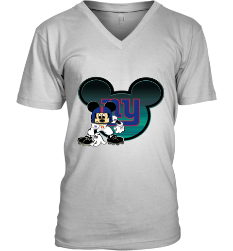 NFL New York Giants Mickey Mouse Disney Football T Shirt t3llp5ssmwx v neck unisex 8 95 151514 front white