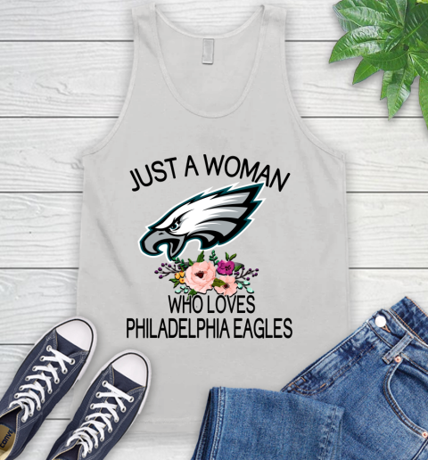 NFL Just A Woman Who Loves Philadelphia Eagles Football Sports Tank Top