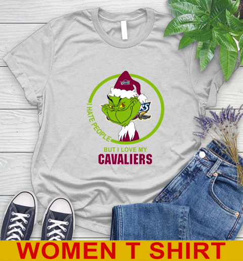 Cleveland Cavaliers NBA Christmas Grinch I Hate People But I Love My Favorite Basketball Team Women's T-Shirt