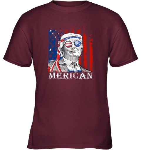 zpks merica donald trump 4th of july american flag shirts youth t shirt 26 front maroon