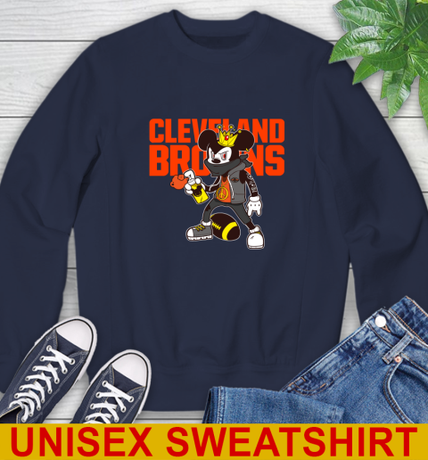 Cleveland Browns NFL Football Mickey Peace Sign Sports Sweatshirt 3
