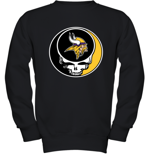 NFL Minnesota Vikings Grateful Dead Rock Band Football Sports L98WYl4A0ym youth sweatshirt 47 95 151514 front black