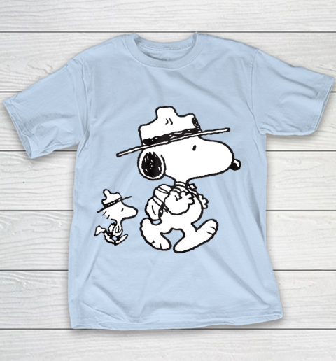 Funny Snoopy Woodstock Camping Youth T-Shirt 4