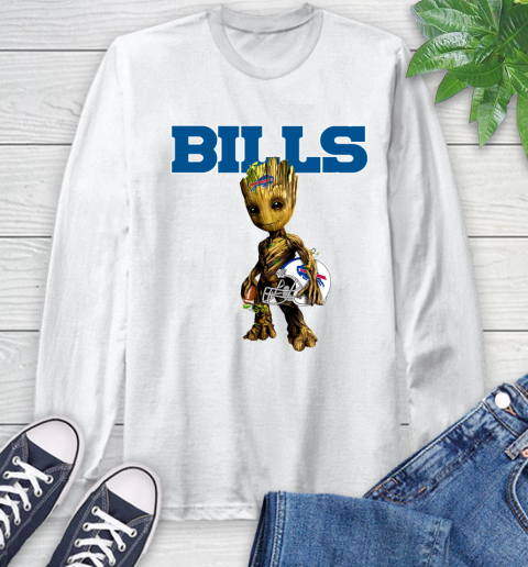 Buffalo Bills NFL Football Groot Marvel Guardians Of The Galaxy Long Sleeve T-Shirt