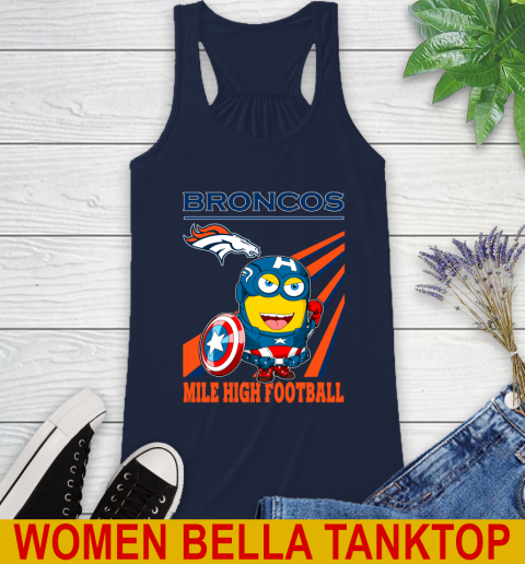 NFL Football Denver Broncos Captain America Marvel Avengers Minion Shirt Racerback Tank 9