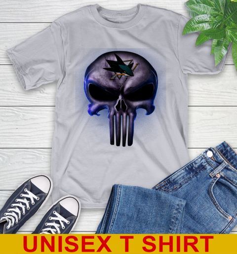 San Jose Sharks NHL Hockey Punisher Skull Sports T-Shirt 5