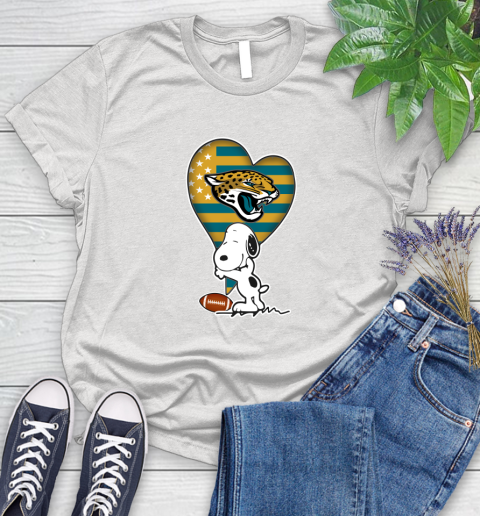 Jacksonville Jaguars NFL Football The Peanuts Movie Adorable Snoopy Women's T-Shirt