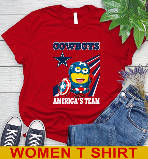 NFL Football Dallas Cowboys Captain America Marvel Avengers Minion Shirt Women's T-Shirt 11
