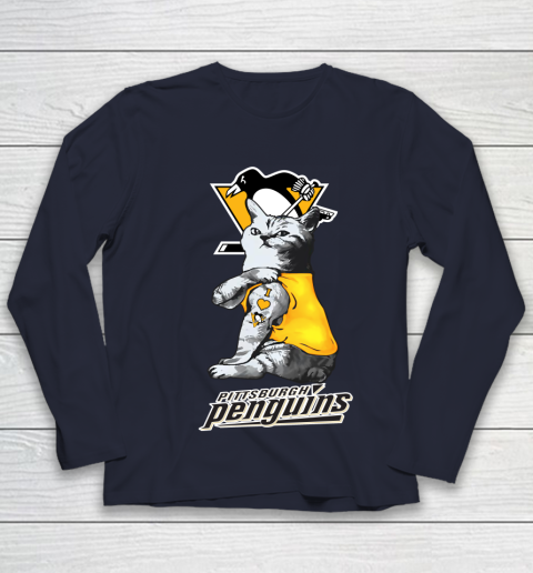 NHL My Cat Loves Pittsburgh Penguins Hockey Youth Long Sleeve 2