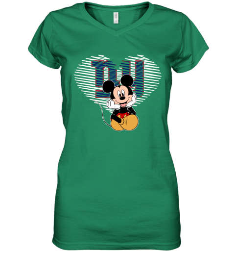NFL New York Giants The Heart Mickey Mouse Disney Football T Shirt 0nLMTW2I8nq women v neck t shirt 39 95 151514 front irish green