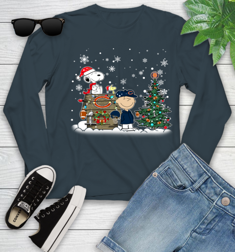 NFL Chicago Bears Snoopy Charlie Brown Christmas Football Super Bowl Sports Youth Long Sleeve 9