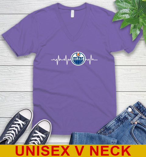 Edmonton Oilers NHL Hockey Heart Beat Shirt V-Neck T-Shirt 8