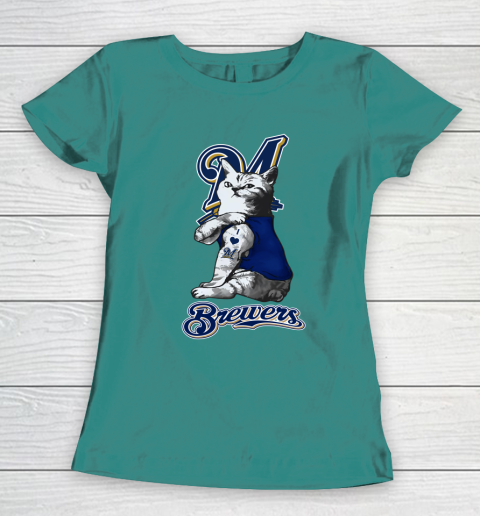 MLB Baseball My Cat Loves Milwaukee Brewers Women's T-Shirt 10