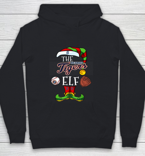 Detroit Tigers Christmas ELF Funny MLB Youth Hoodie