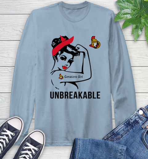 NHL Ottawa Senators Girl Unbreakable Hockey Sports Long Sleeve T-Shirt 6