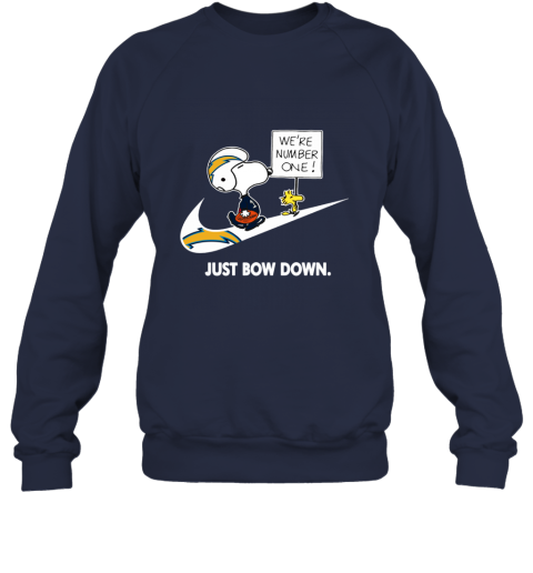 nfl Los Angeles Chargers Are Number One – nike Just Bow Down Snoopy juzw los angeles chargers are number one ndash just bow dow sweatshirt 35 front navy