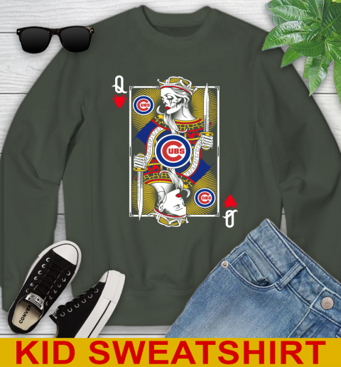 MLB Baseball Chicago Cubs The Queen Of Hearts Card Shirt Youth Sweatshirt 8