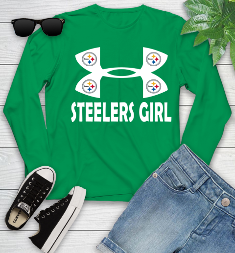 NFL Pittsburgh Steelers Girl Under Armour Football Sports Youth Long Sleeve 7