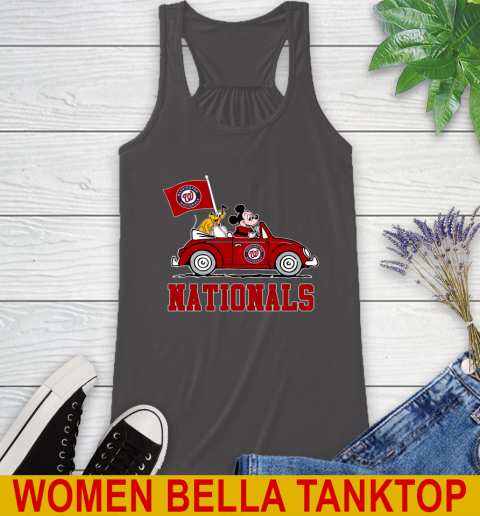 MLB Baseball Washington Nationals Pluto Mickey Driving Disney Shirt Racerback Tank 12