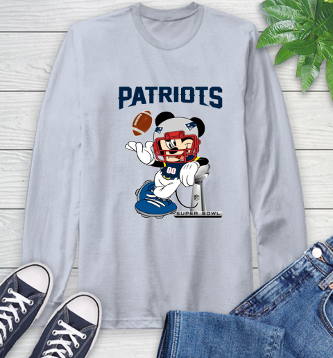 NFL New England Patriots Mickey Mouse Disney Super Bowl Football T Shirt Long Sleeve T-Shirt 6