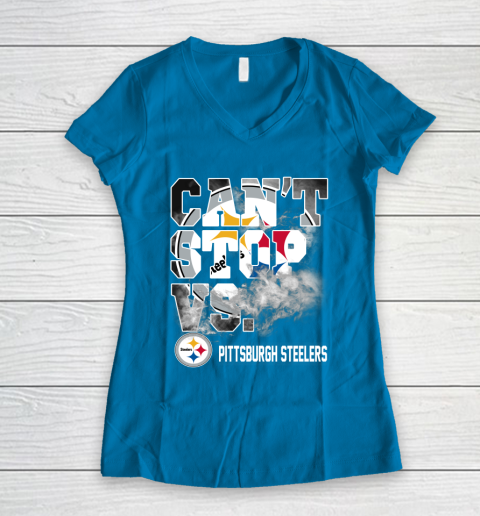 NFL Pittsburgh Steelers Can't Stop Vs Women's V-Neck T-Shirt 5